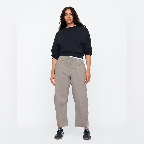 Gap High Rise Barrel Khakis striped - Picture 1 of 4